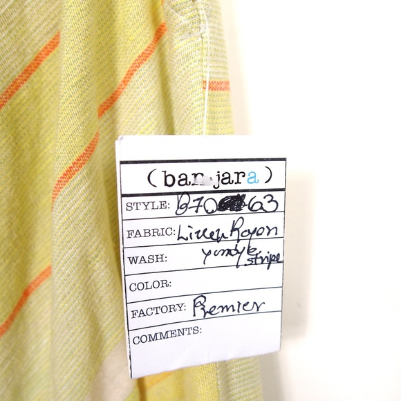 Ban Jara Yellow Striped Linen blend Coin Dress - Picture 3 of 4